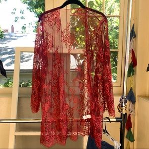Donated: Red lacy cover up 🌹